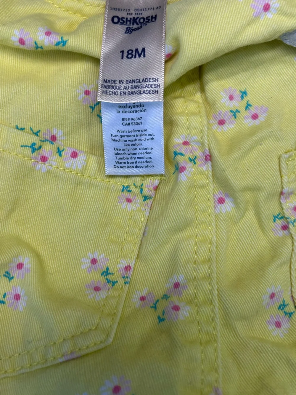 OshKosh B'gosh Sunny Yellow Floral Vest